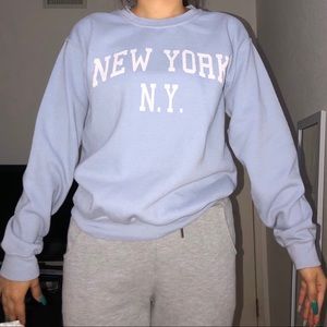Brandy Melville New York baby blue crewneck❄️